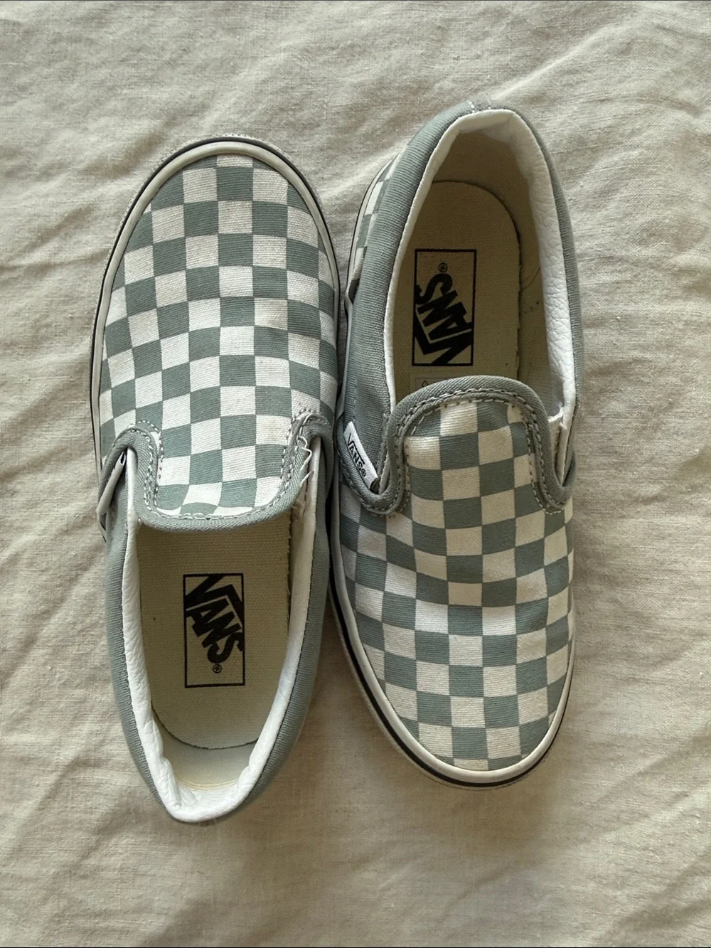 Kids Vans Kids Slip-On Sneakers - Gray and White Checkerboard